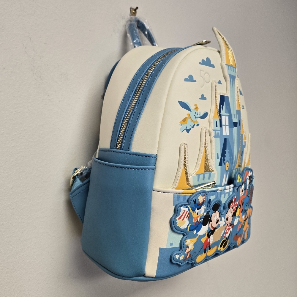 Loungefly Walt Disney World 50th Anniversary Castle Mickey and Friends Backpack - Picture 4 of 9